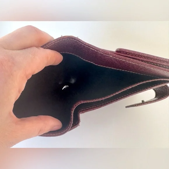 Gucci Wallet GG Supreme Bifold with Oxblood Leather & Logo Bar Plaque Authentic - Picture 9 of 16